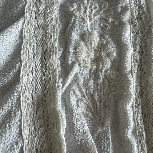 Zara Basic White bohemian feminine peasant blouse - Picture 7 of 9